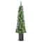 Glitzhome® 5ft Pre-Lit Green Cashmere Pine Christmas Porch Tree, Multi-color LED Lights